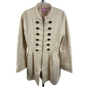 Love Dove Pink Label Women's Medium Beige Military Style Double‎ Breasted Jacket